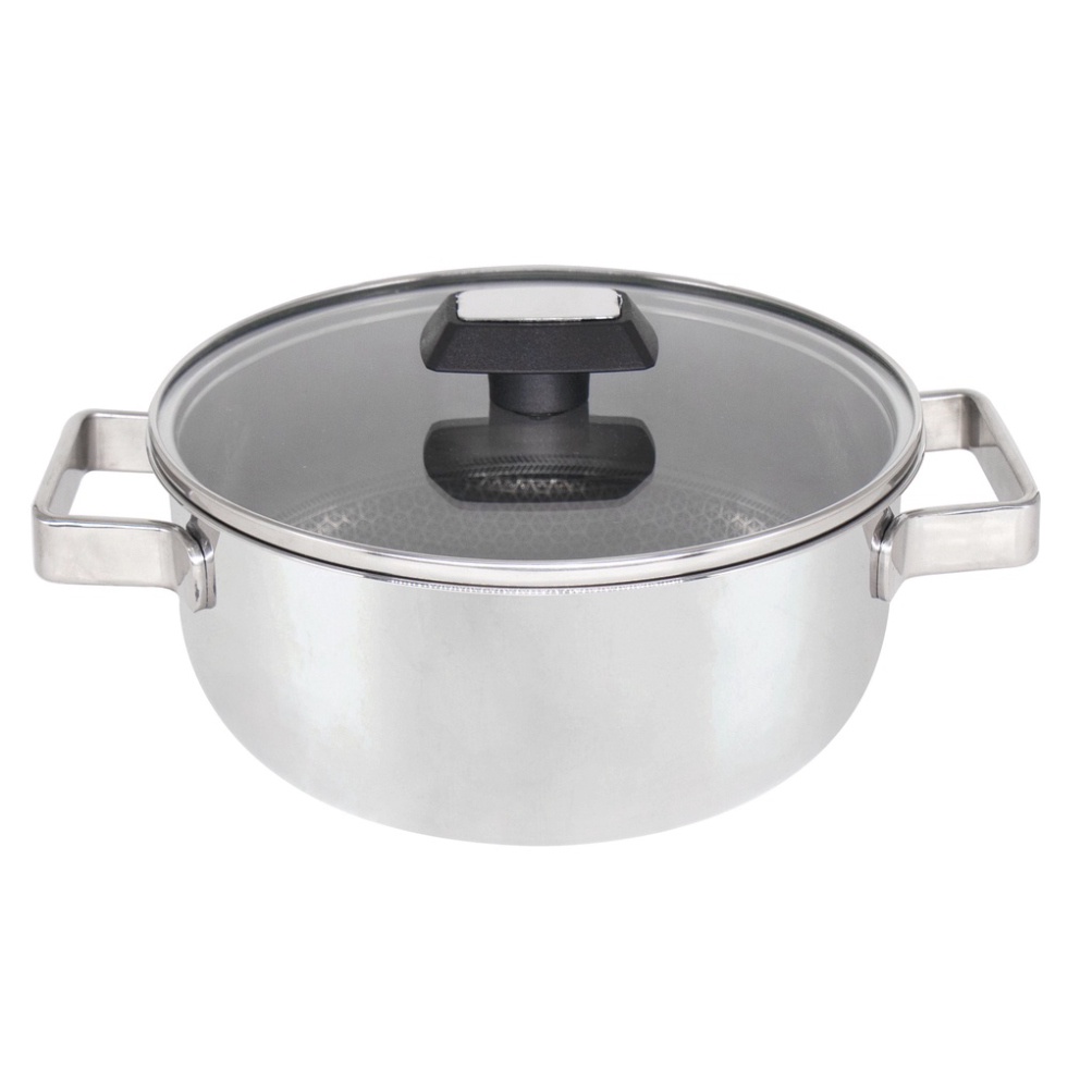 Nồi Black Cube inox 3 lớp nắp kính chống dính Kims Cook