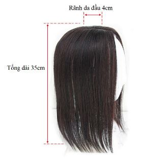 Tóc mái che hói mái dài hình thật tóc giả phủ dệt kim