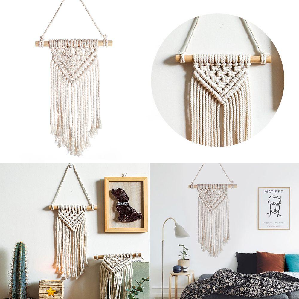 KUNHEV Phụ Kiện Treo Tường Trang Trí Nội Thất Hình Hoa Mẫu Đơn Đan Tay Phối Tua