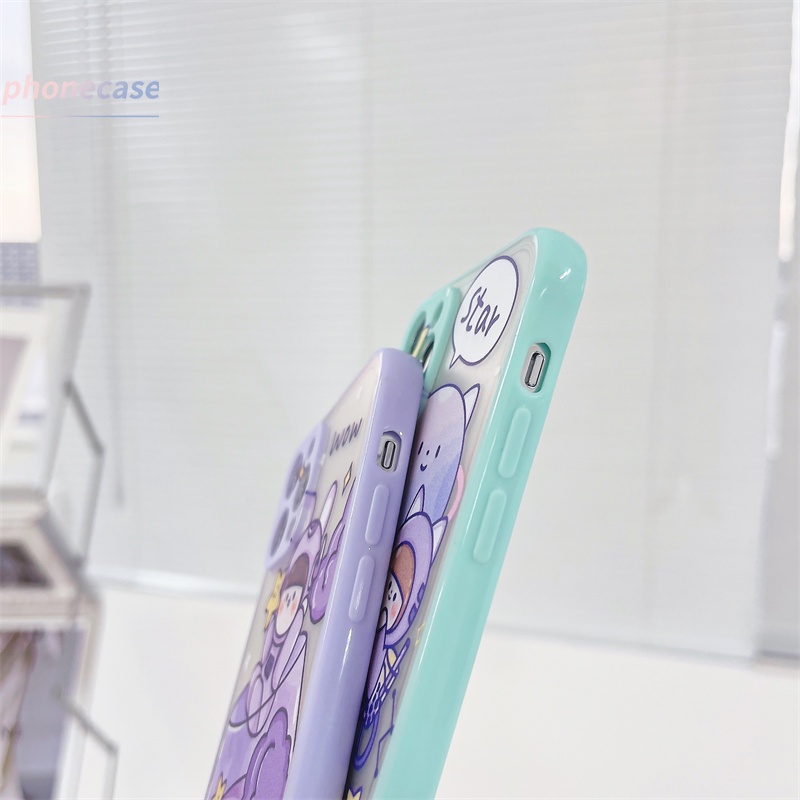 Casing Samsung A51 A21S A50S A20S A10S J2 Prime J7 Prime A11 A50 A20 A30S M11 A30 M10S M40S A205 A305 ​​Cute Fluorescent Purple Planet Girl Pattern Skin Feeling Ultra-thin Matte Hard Shell Phone Case