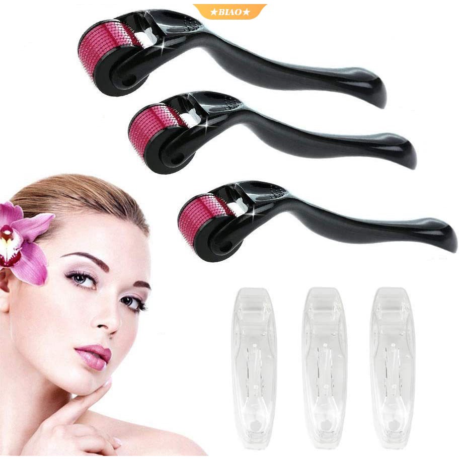 Con lăn kim derma 540 0.5mm bằng titan kích thích lưu thông máu phát triển mọc râu tóc màu đen nhám dành cho nam