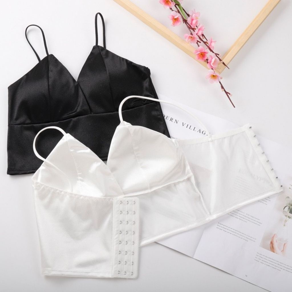 Áo bra nữ 2 dây satin phi bóng mặc gợi cảm DEVARI B264