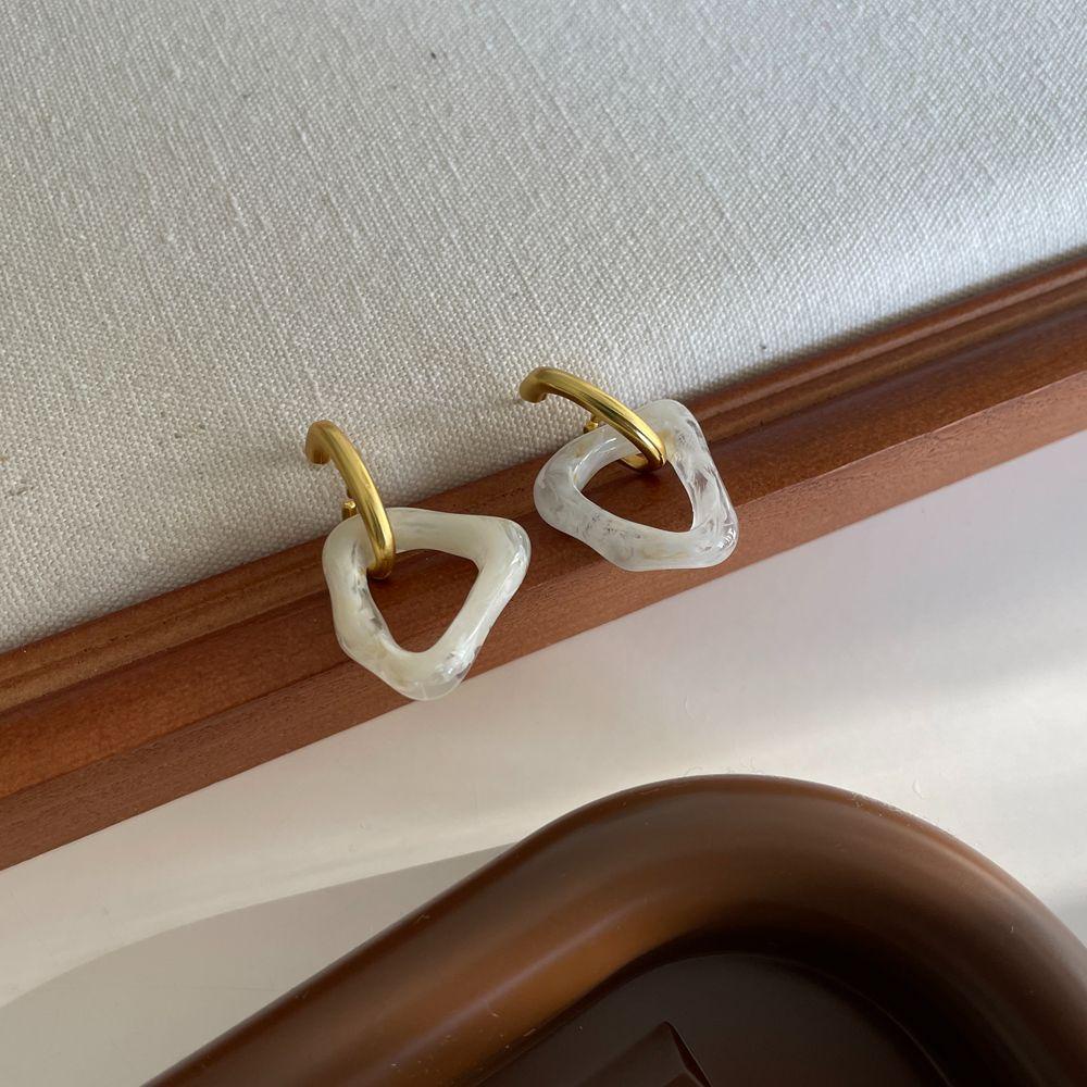 Bông Tai VANES1 Hình Tam Giác Bằng Acrylic Phong Cách Cổ Điển Thời Trang Cho Nữ