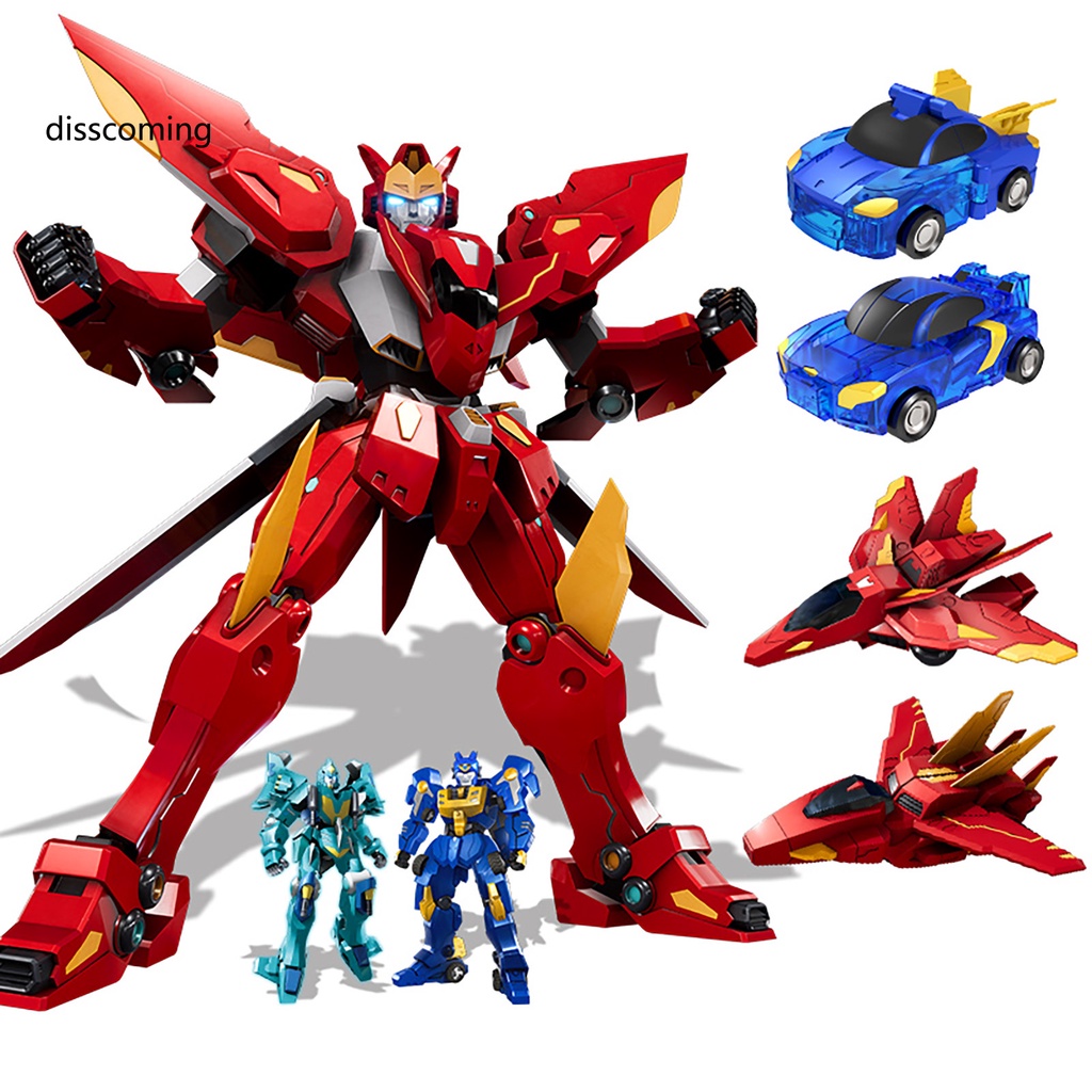 Set 2 Đồ Chơi Xe Hơi Biến Hình Robot Bằng Nhựa Có Nam Châm Cho Bé Trai