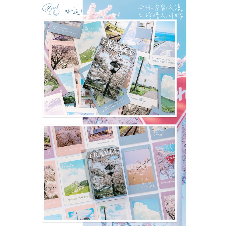 TÚI 15 POSTCARD POLAROID KHÔNG TRÙNG MẪU GIẤY CỨNG IN RÕ NÉT TRANG TRÍ SỔ TAY