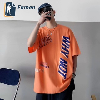 Áo thun nam tay lỡ in chữ in hình unisex form rộng big size đẹp hàng hiệu cao cấp giá rẻ có cổ cổ tròn cotton FAMEN A31