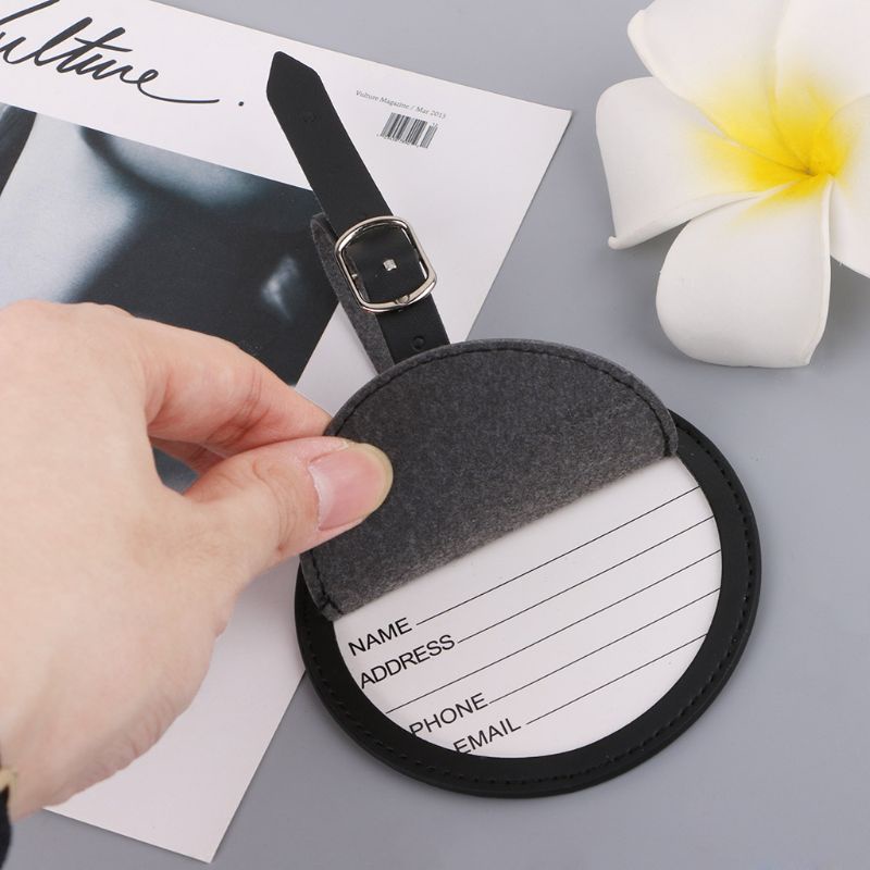 QQ Nhãn Đánh Dấu Hành Lý Bằng Da PU Tiện Dụng