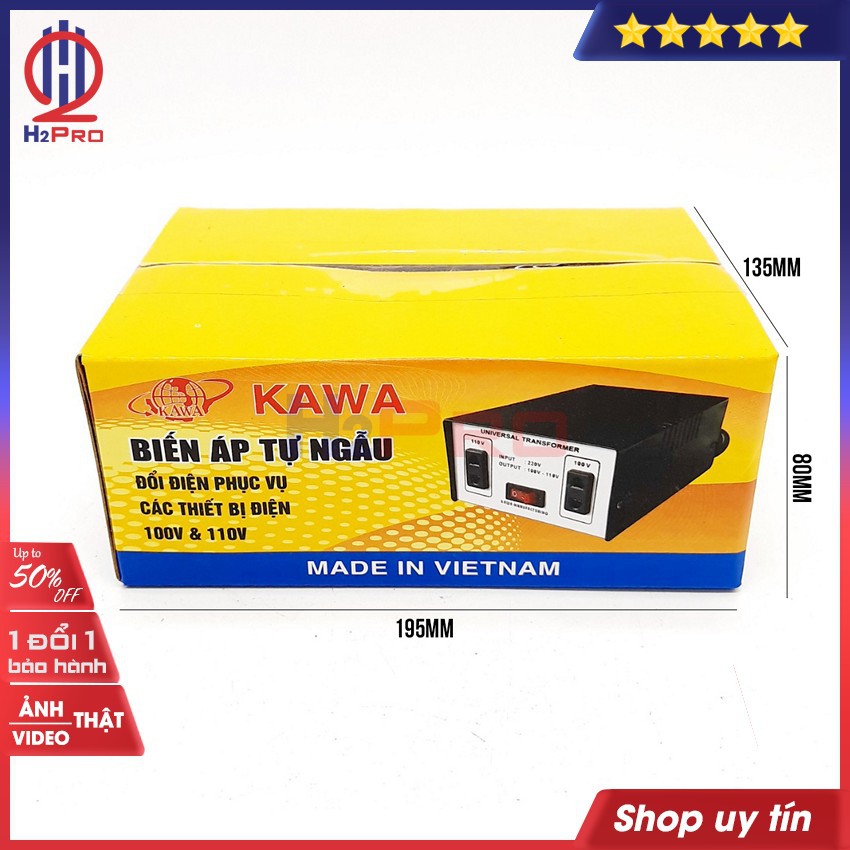 Đổi Nguồn 220V Sang 110V-100V 500W Kawa Hoặc Đổi Ngược Nguồn 110V Sang 220V Cao Cấp-Dùng Cho Máy Dưới 350W-H2Pro Tech