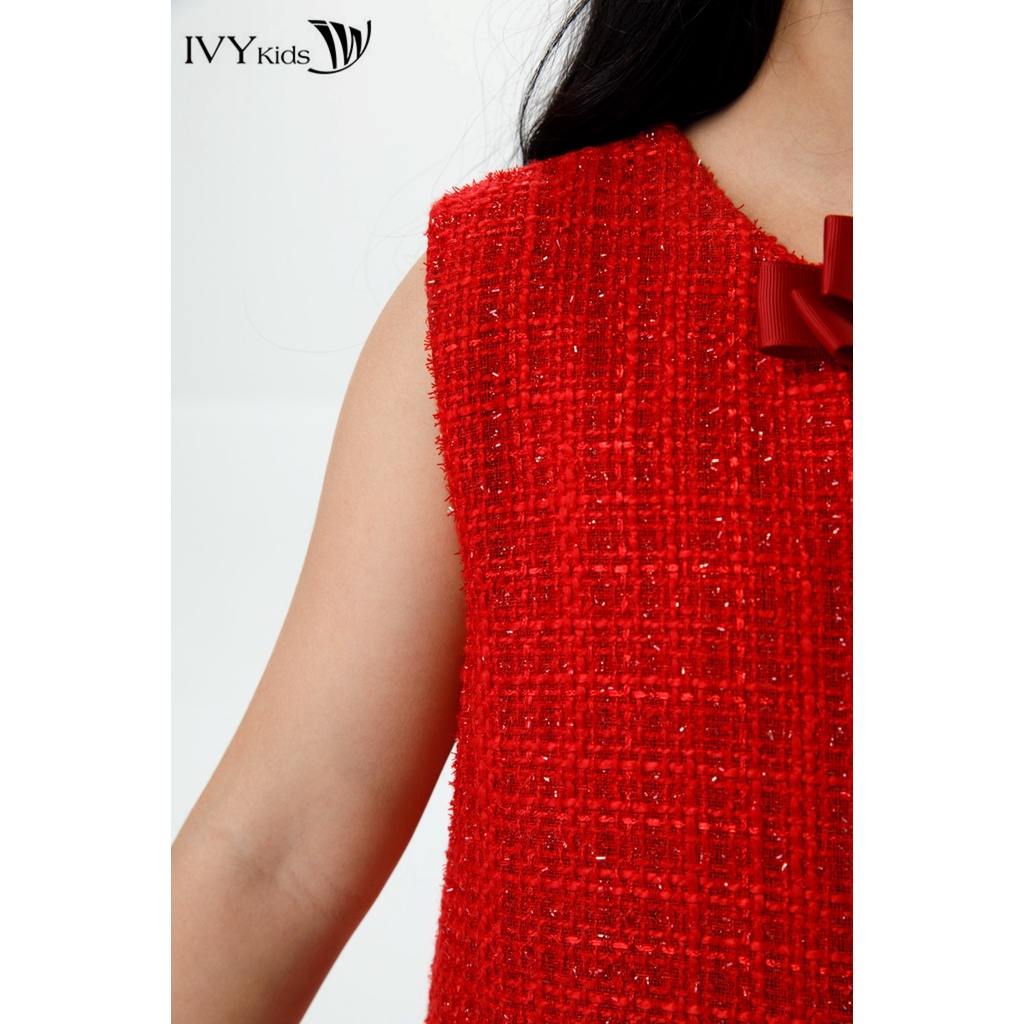 Đầm tweed dáng suông bé gái IVY moda MS 41G1413