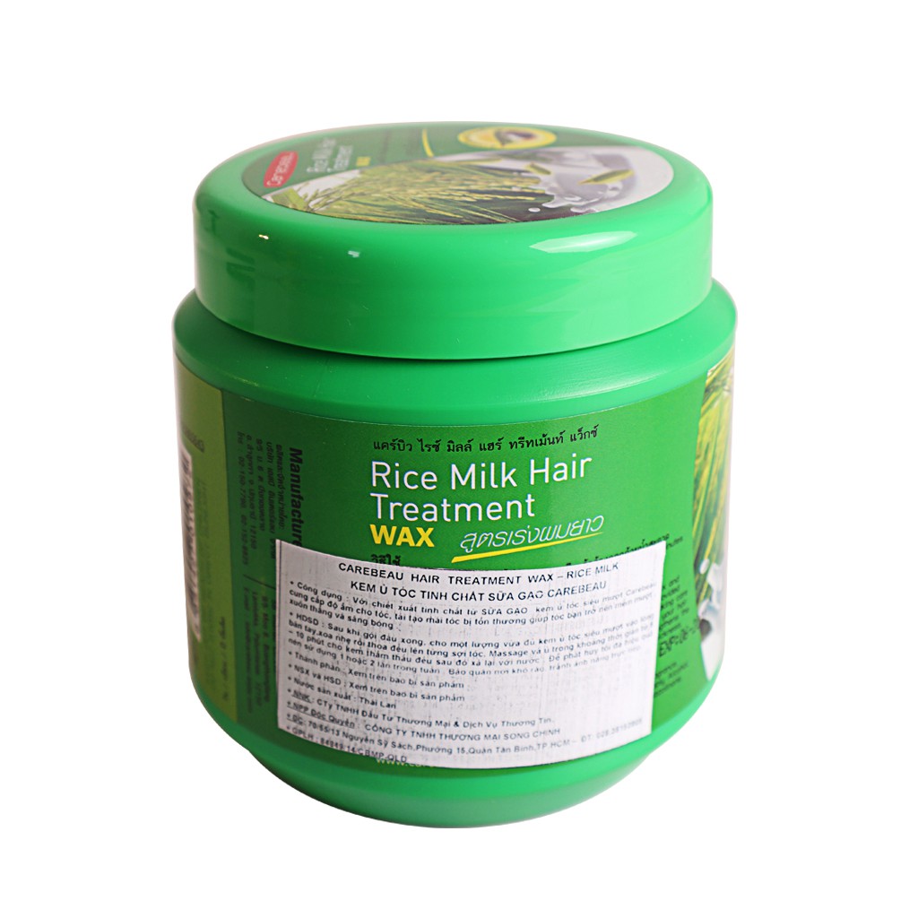 Ủ tóc sữa gạo mềm mượt CAREBEAU Thái Lan 500ml - kem ủ cho tóc xơ rối - hair treament