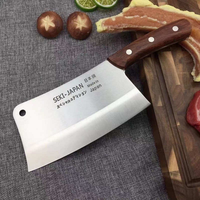 Dao Chặt Xương Chặt Thịt Chặt Gà SEKI, ASAKH - Japan Hàng Cao Cấp Chất Liệu Thép Không Gỉ Siêu Bền