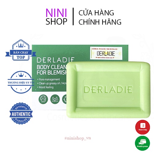 Xà phòng giảm mụn cơ thể sau 7 ngày Derladie Body Cleansing Bar For Blemish Skin 50g