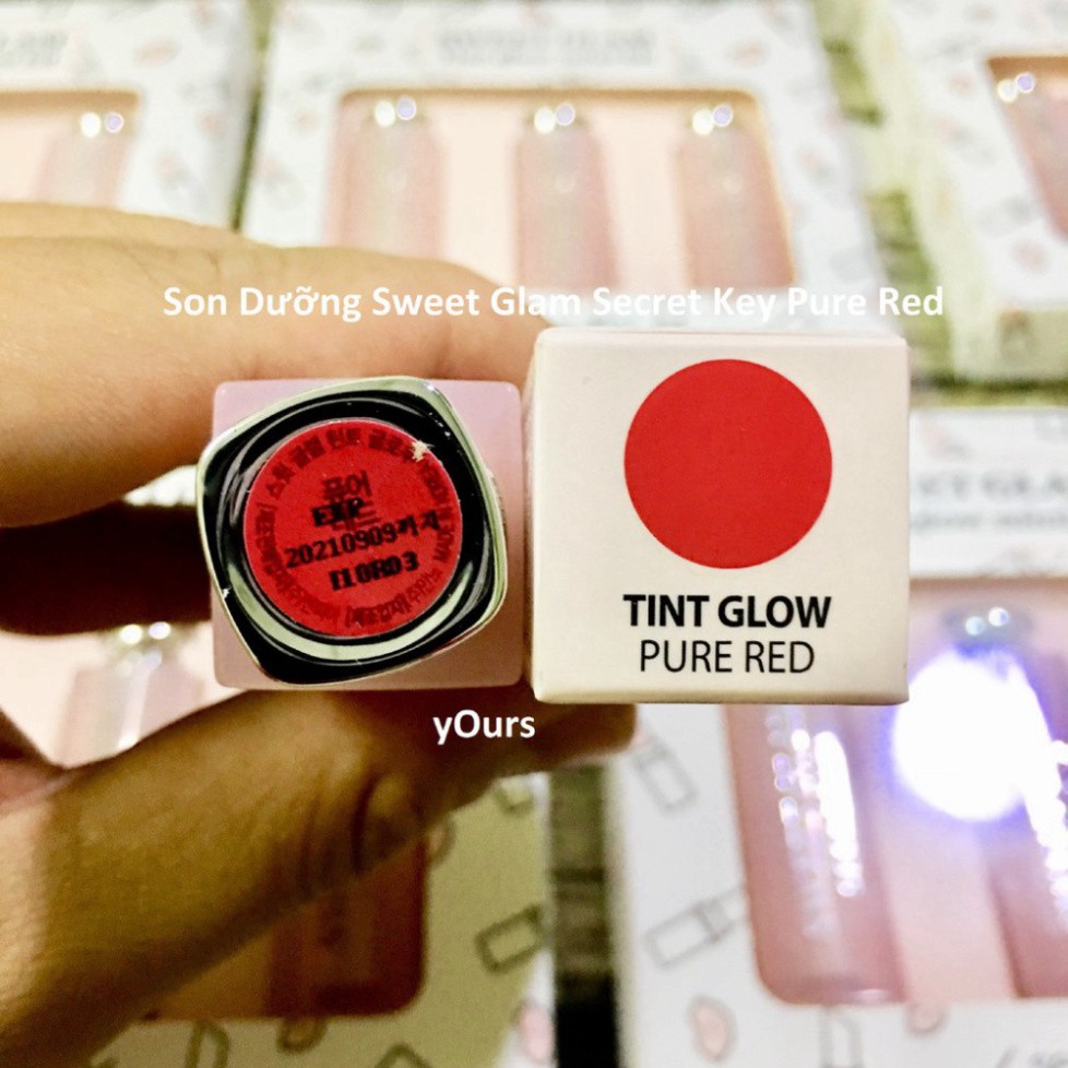 [Đại Lý Chính Thức] Son Dưỡng Có Màu Sweet Glam Tint Glow Secret Key Pure Red - Son Dưỡng Sweet Glam Màu Đỏ Cam D1