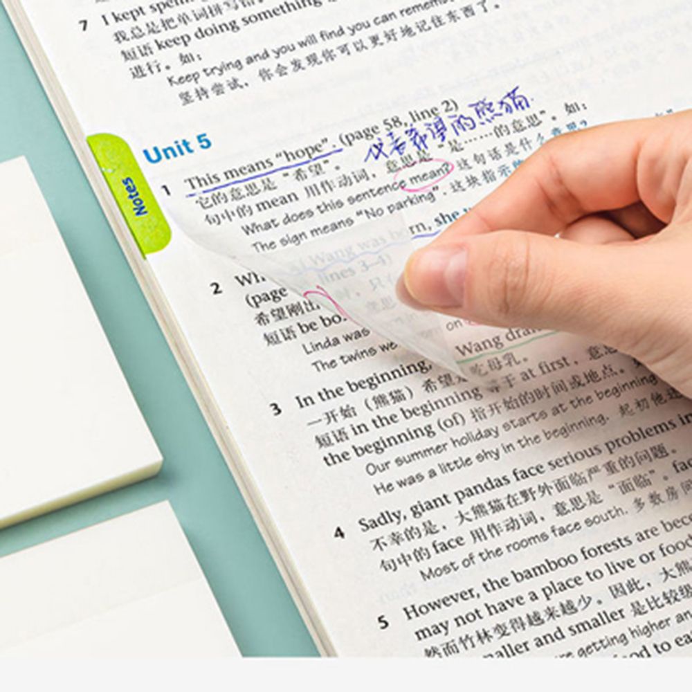 Giấy ghi chú bằng PET trong suốt chống thấm nước tiện dụng cho học sinh/ văn phòng