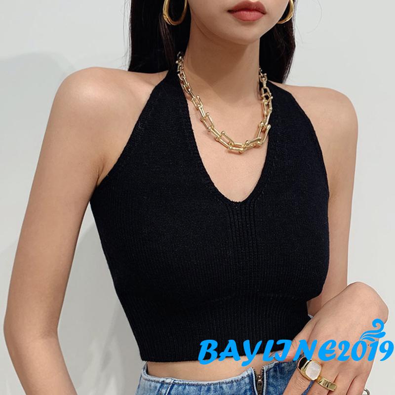 Áo lửng hai dây màu sắc kiểu dáng thời trang gợi cảm cho nữ