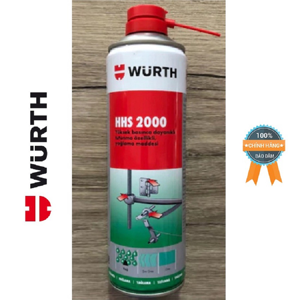 Mỡ Bò Nước Bôi Trơn Chịu Nhiệt Wurth HHS 2000 (500ml) 0893106. bôi trơn, chịu rung động, chịu nhiệt ,chịu áp lực cao.