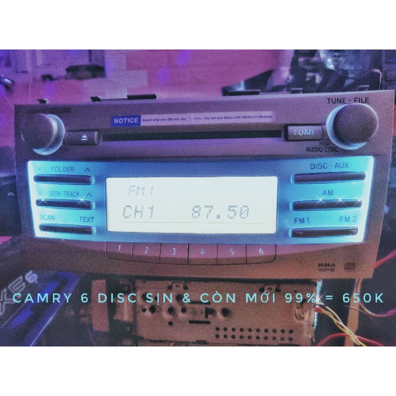 Đầu CD tháo xe camry 6 Disk + Aux.