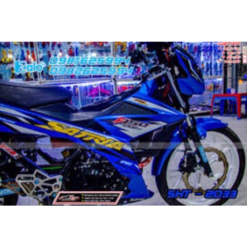 Tem rời Satria xanh vàng xám