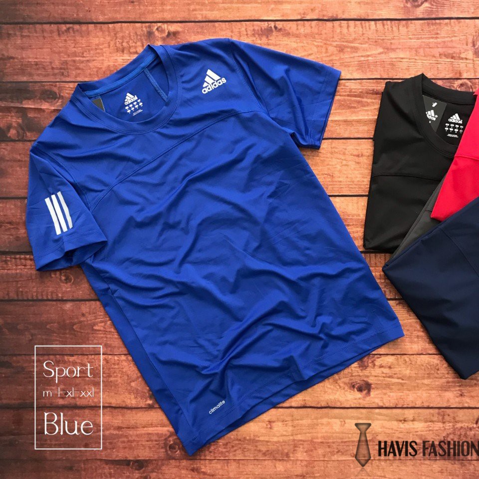 Áo thun thể thao nam cổ tròn phối sọc tay cực chất ADBP005 | BigBuy360 - bigbuy360.vn