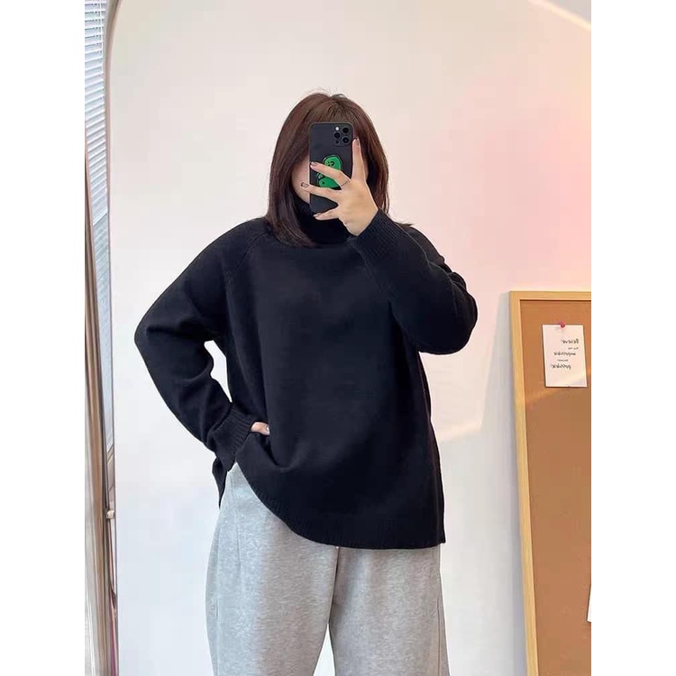 Áo len cổ lọ freesize v1 115cm chất dày dặn