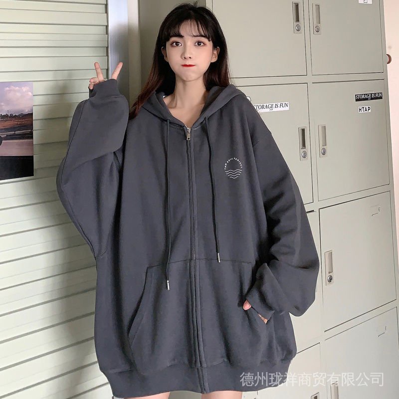Áo Khoác Hoodie Dày Có Dây Kéo Cổ Điển Mùa Đông 2l8w Dành Cho Nữ Fat m2-300
