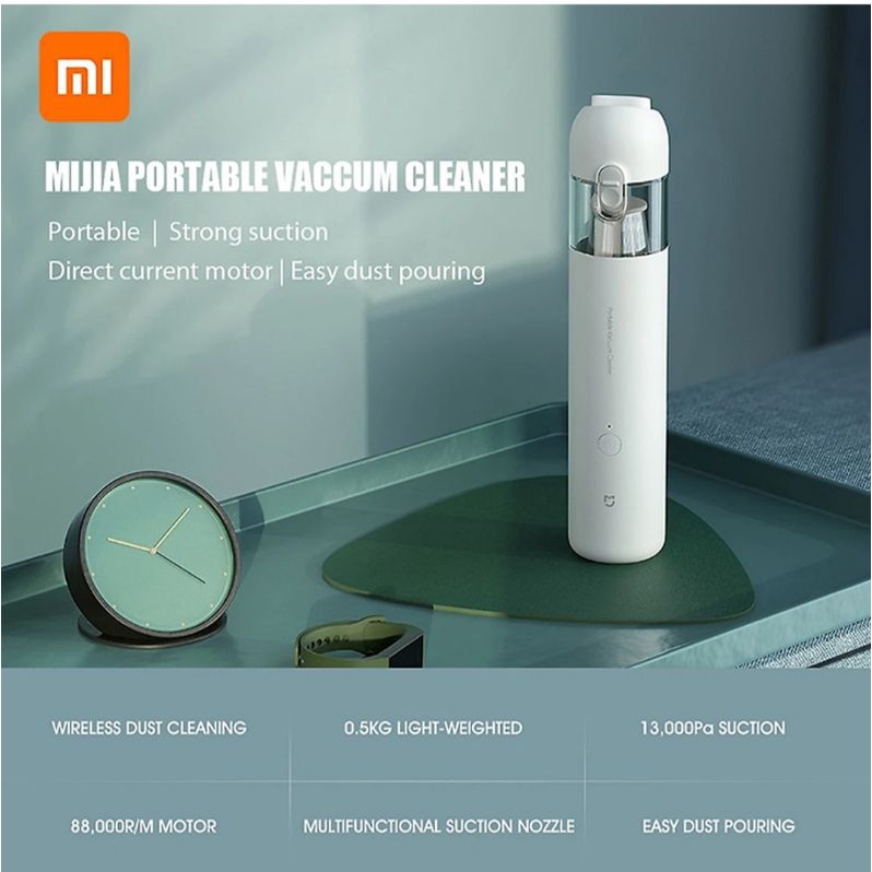 Máy hút bụi tiện dụng Xiaomi Mijia không dây gia đình nhỏ cầm tay hút mạnh mẽ sạc xe hơi [TIME_MART siêu thị tiện ích]