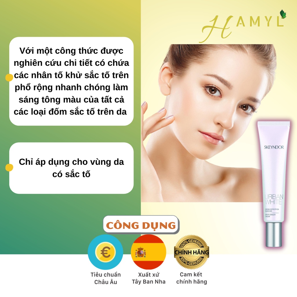 Kem làm mờ khuyết điểm, làm sáng tông màu các vết sắc tố da mặt SKEYNDOR Urban White Spots Eraser Cream 15ml | BigBuy360 - bigbuy360.vn