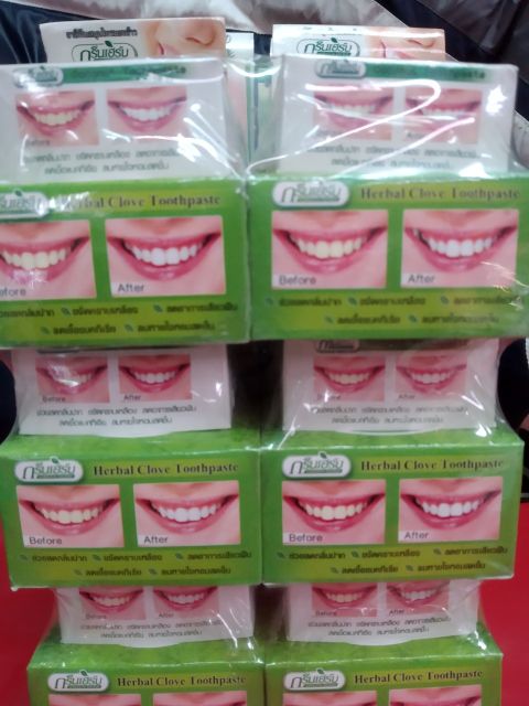 Cặp kem trắng rang Herbal clove Toothpaste thaidlan