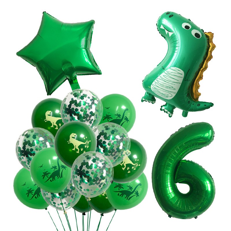 Set 18 Bong Bóng Hình Khủng Long 32 Inches Trang Trí Tiệc Sinh Nhật Cho Bé