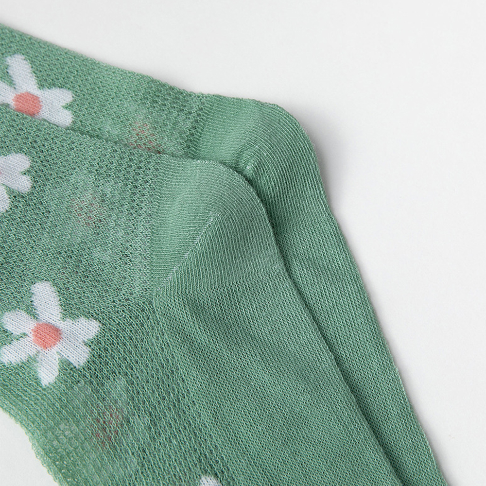 Tất Lưới Thoáng Khí Họa Tiết Hoa Phong Cách Hàn Quốc