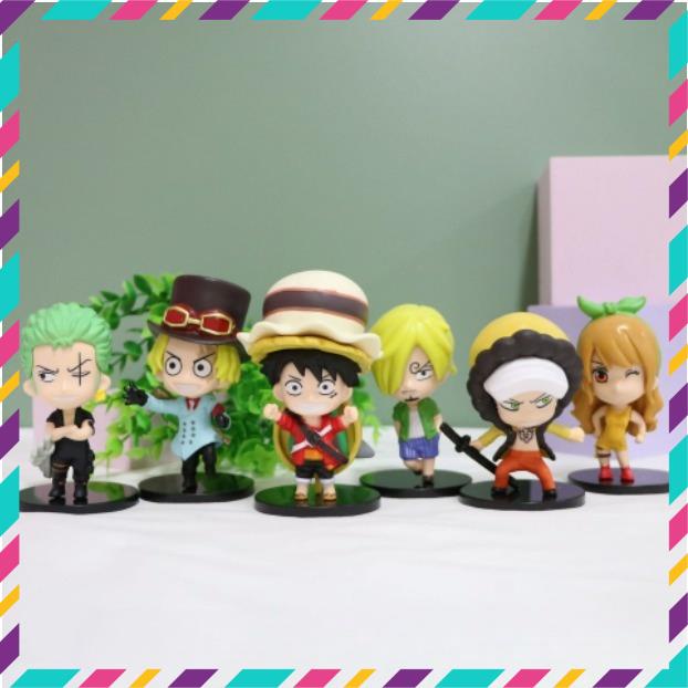 Mô Hình Nhân Vật OnePiece, Luffy, Zoro, Sanchi ChiBi, Cao 12,5cm - Trang Trí Decor Phòng Học - Tượng Figure One Piece