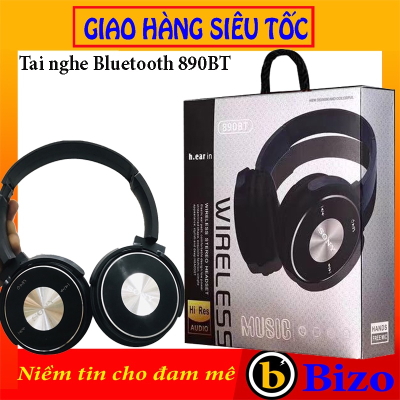 TAI NGHE CHỤP TAI BLUETOOTH SONY 890BT có MIC BLT V5.0, tai nghe dây siêu bass