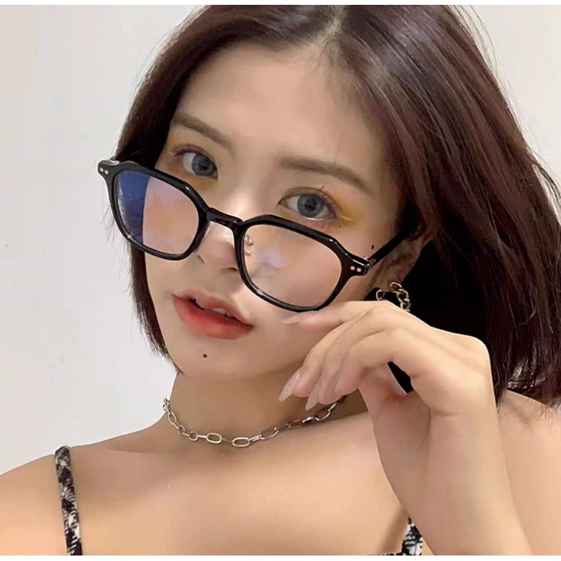 (KIQI-FASHION) COD Mắt Kính Gọng Nhỏ Chống Ánh Sáng Xanh Thời Trang Cổ Điển Mới Cho Nam Và Nữ