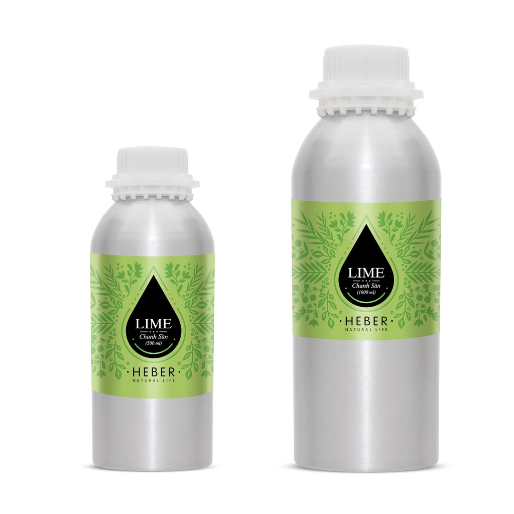 (Chai Lớn 500ml/1000ml)Tinh Dầu Chanh Sần Lime Heber Natural Life, Cao Cấp Nhập Khẩu, Thiên Nhiên Nguyên Chất