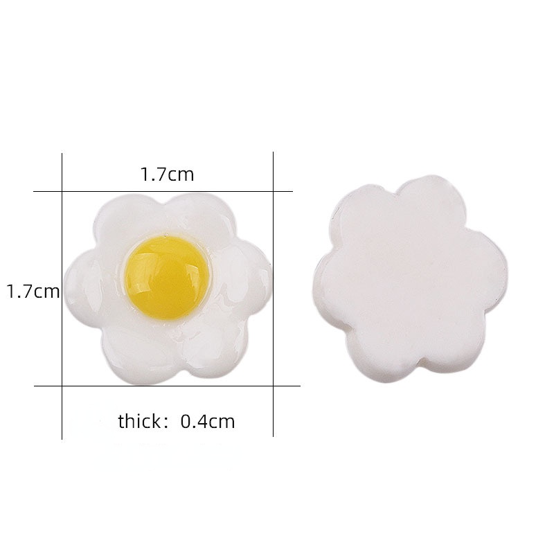 Set 20 Phụ Kiện Trang Trí Điện Thoại/Tủ Lạnh Hình Trứng Ốp La Bằng Nhựa Resin Dễ Thương Diy
