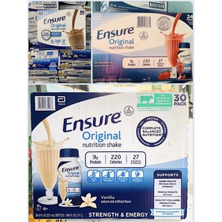 [date 2022] Thùng 30 chai sữa ensure hương vani , dâu , socola Mỹ 🇺🇸