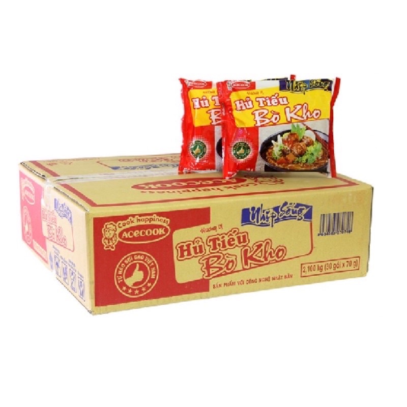 Thùng 30 gói hủ tiếu bò kho Nhịp Sống loại 70g