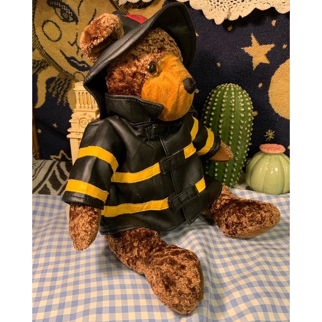 Gấu bông teddy bear vintage lính cứu hoả usa - thú nhồi bông đồ chơi dễ thương phong cách Âu mỹ