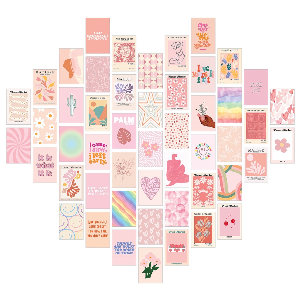 Bộ 50 Tấm Poster In Hình Nhiều Màu Sắc