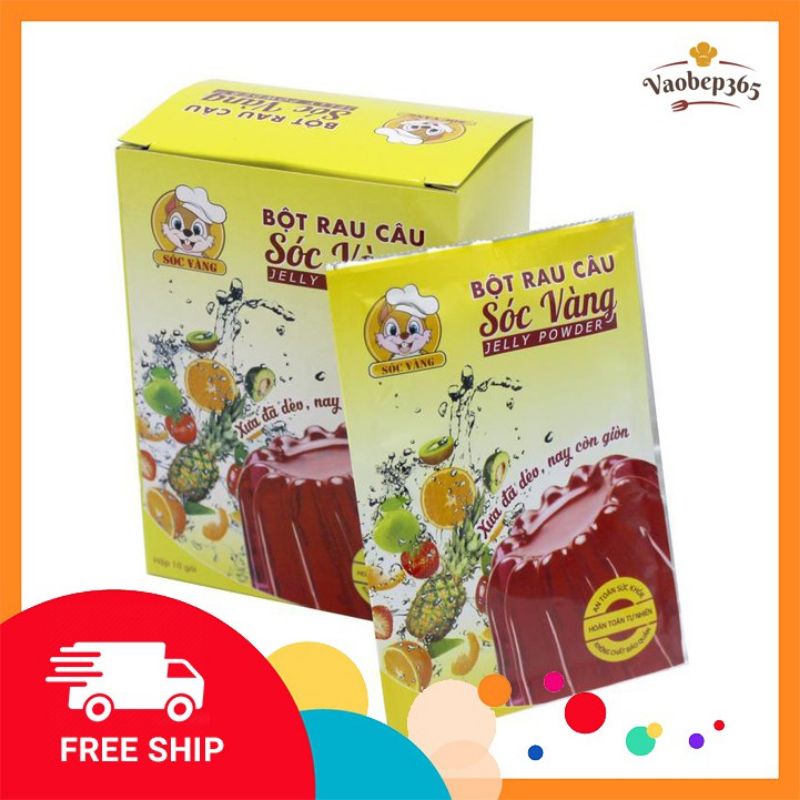 Hộp 10 gói 12gr bột rau câu sóc vàng (date mới) VAOBEP365