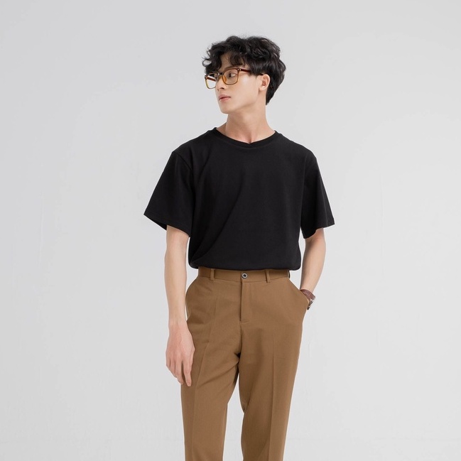 Áo Phông Trơn Unisex Basic SSSTUTTER cổ tròn ngắn tay chất cotton thoáng mát 4 màu tay ngắn Peak Tee