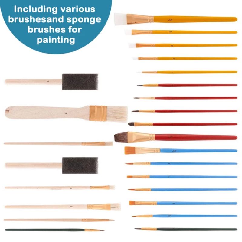 BỘ 25 CÂY CỌ VẼ GIÁ RẺ SINOART (ĐẦU CỌ ĐỦ DÁNG, PHÙ HỢP TÔ MÀU NƯỚC, ACRYLIC, SƠN DẦU...)