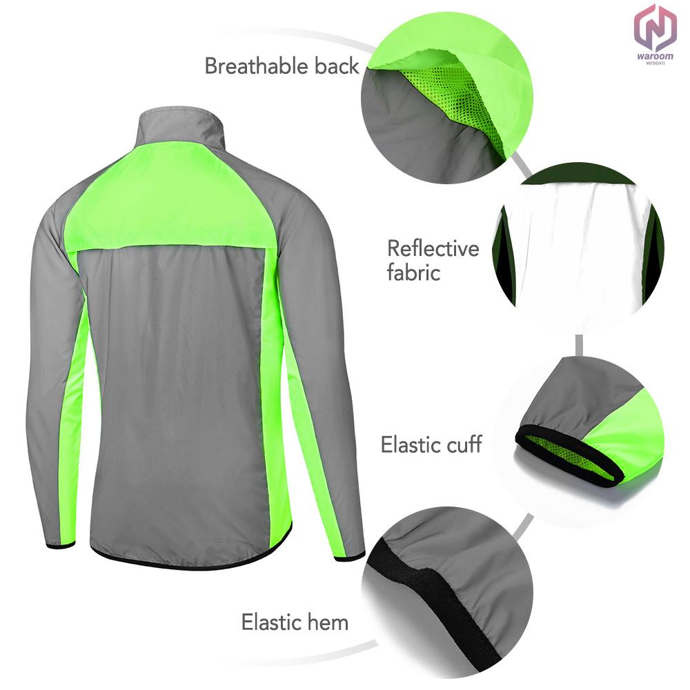 Áo Khoác Phản Quang Chống Gió Chống Nước Mau Khô Co Giãn Thoáng Khí Cho Nam Chạy Bộ Xe Đạp