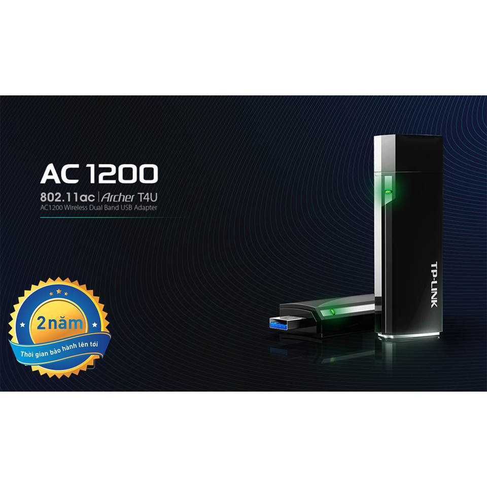 USB Wifi Tplink Archer T4U tốc độ cao chuẩn AC 1200Mbps