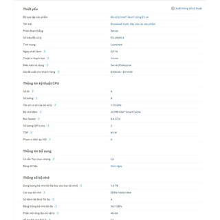 CPU Intel Xeon E5-2609 V4 Socket 2011-4 8Core