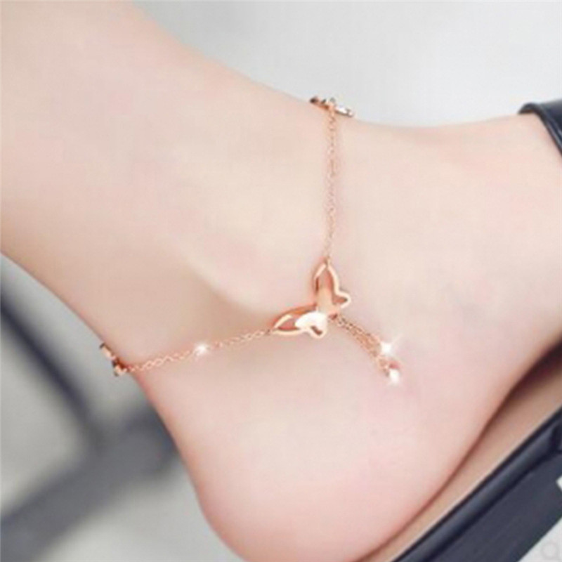 Lắc Chân Hình Bướm Đính Đá Xinh Xắn