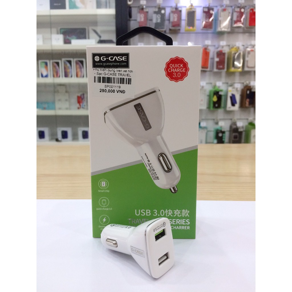 Sạc xe hơi G-Case Dual USB 3.0