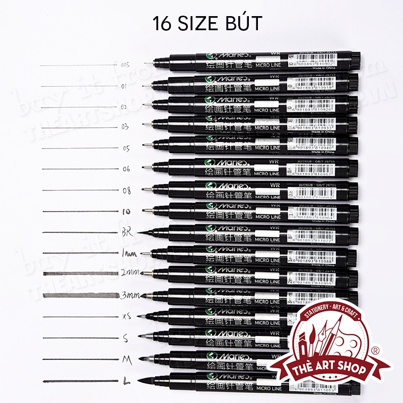 Bút line đi nét chuyên nghiệp Marie's Micro Line, kháng nước và cồn THEARTSHOP