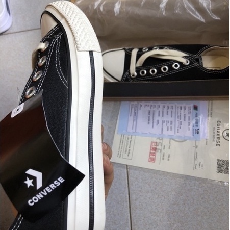 Giày 𝗖𝗼𝗻𝘃𝗲𝗿𝘀𝗲 𝗔𝗹𝗹 𝗦𝘁𝗮𝗿 𝗖𝗩 𝟭𝟵𝟳𝟬𝘀 Cổ Thấp Đen Thời Trang - Giày Thể Thao Nam Nữ CV 1970s Full Box