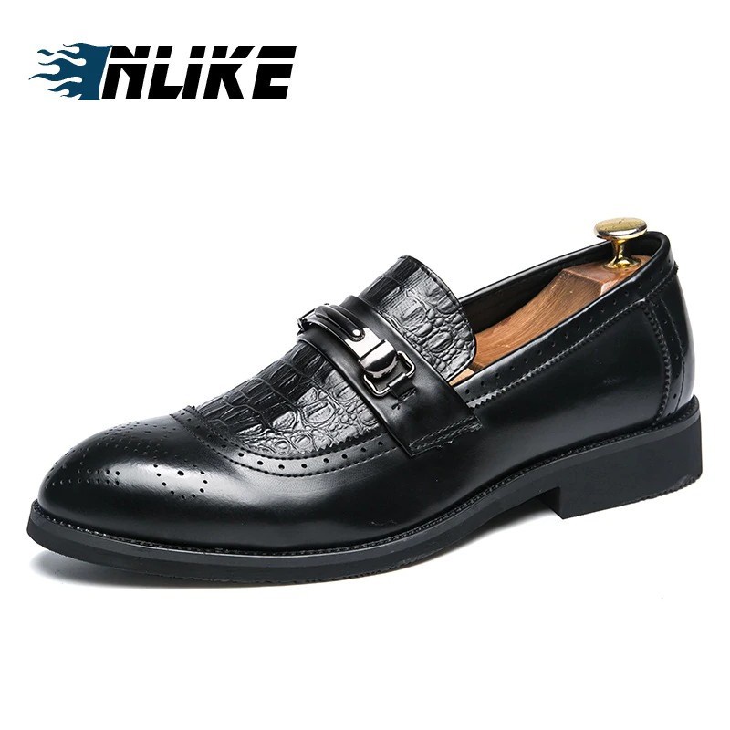 Men Big Size Flats Dress Shoes Casual Oxford Male Formal Brogue hoes